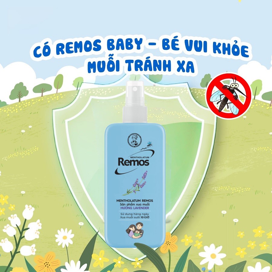 Xịt Chống Muỗi Remos Sả Chanh 150ml Bảo Vệ Suốt 10H Giữ Ẩm Da Remos Lemon Grass Repellent Mosquito And Insect Spray150ml