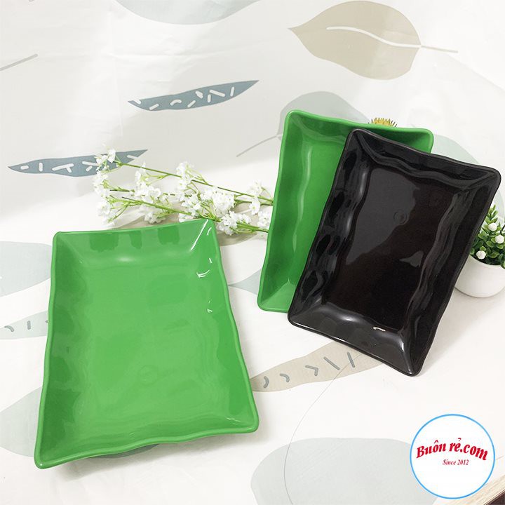 Combo 10 Đĩa nhựa phíp chữ nhật Việt Nhật 2 size -Đĩa phíp đựng hoa quả, bánh kẹo -br 01313