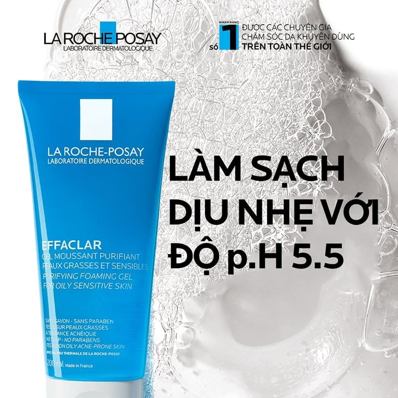 Gel Rửa Mặt La Roche-Possay Dành Cho Da Dầu, Nhạy Cảm 200ml