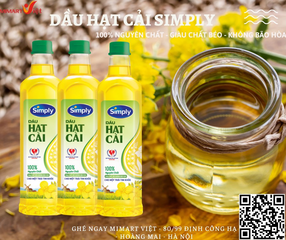 Dầu hạt cải simply chai 1l