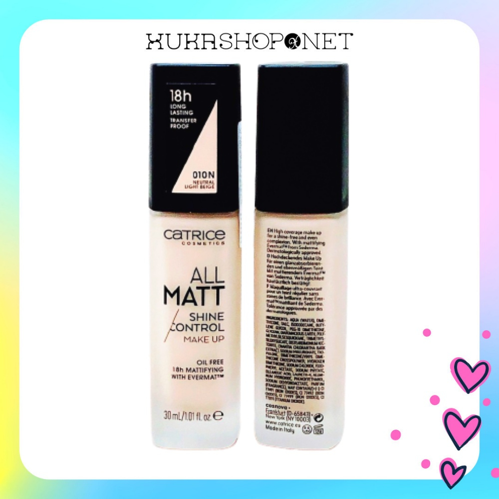 Kem nền kiềm dầu catrice all matt plus 18h mỏng mịn 30ml