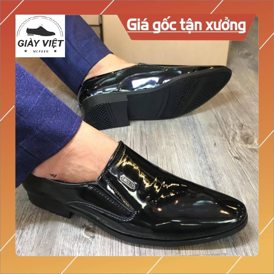 Giày tây nam tăng chiều cao 10cm Sans118 giầy da bóng đế độn nâng gót chú  rể mặc vest âu công sở cao cấp size nhỏ bé 37 - Tìm Voucher