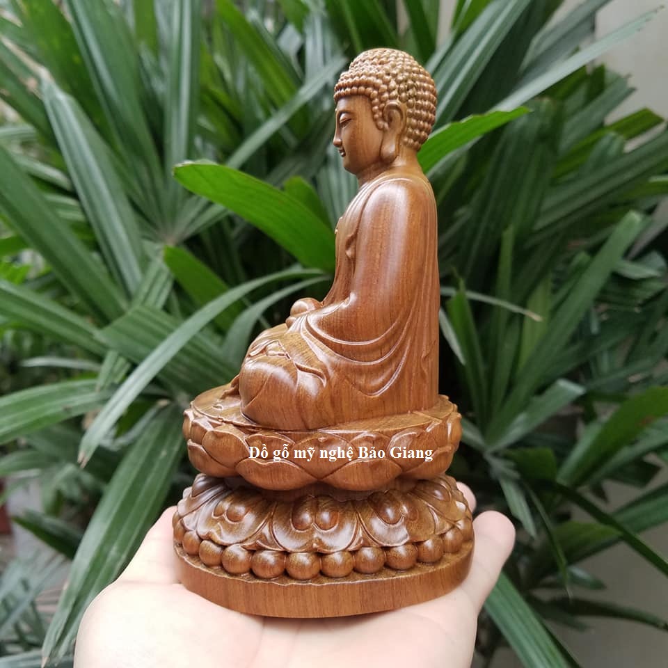 Tượng phật a di đà gỗ bách xanh