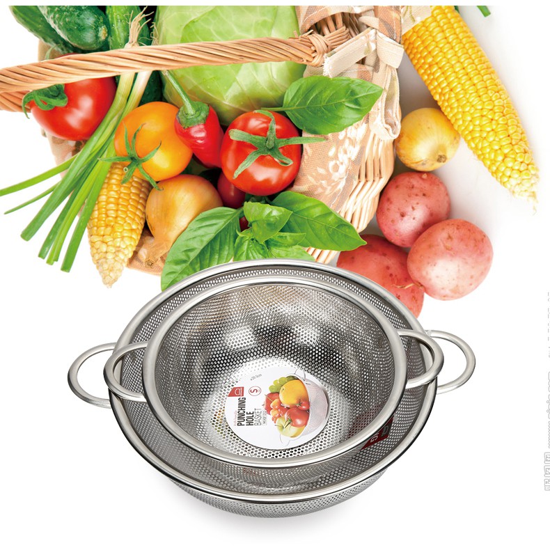 MIXB1282 - Lock&Lock Punching Hole Basket With Handles - 28cm