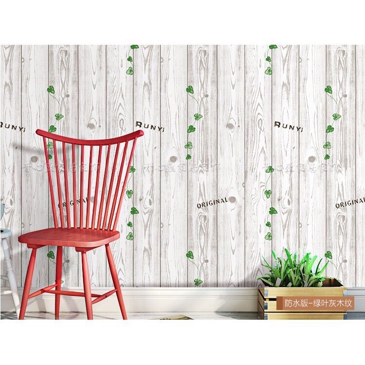 10M Giấy Dán Tường Sẵn Keo Gỗ dây leo(10m x 45cm)