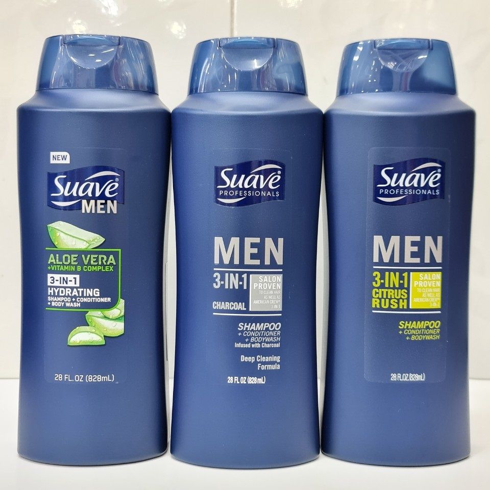 Tắm gội xả Suave men chai 828ml