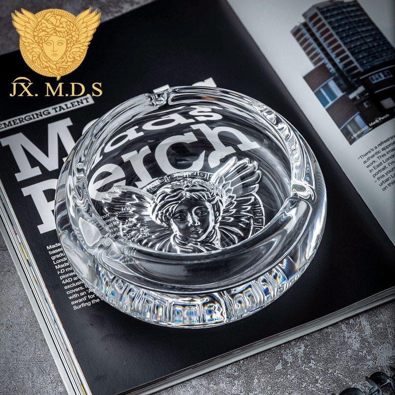 Gạt Tàn VERSACE Tròn Chất Liệu Thuỷ Tinh Pha Lê Cao Cấp