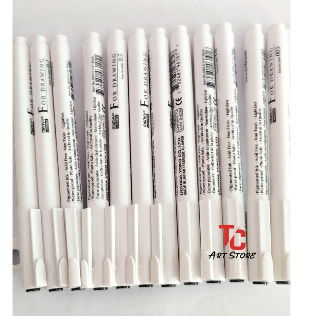 Tc art ] bút vẽ nét line marvy uchida kháng nước