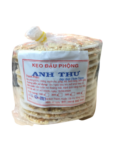 Kẹo đậu phông mạch nha mè trắng 13 miếng bò đội nón