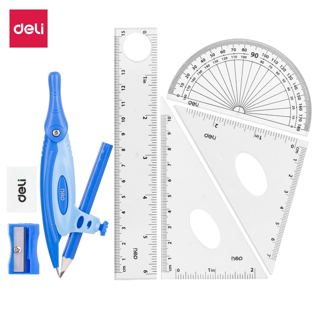 Bộ compa chì gỗ Deli 8 loại  G30204