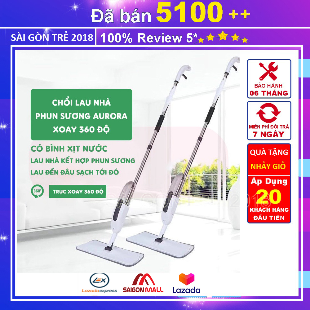 Cây lau nhà phun nước thông minh AURORA Xoay 360 độ mới 2022, Cây lau nhà phun sương, bộ lau nhà thông minh, cây lau nhà thông minh, cây lau nhà tự vắt thông minh, cây lau nhà 360°, cây lau sàn, cay lao nhà, lau nhà thông minh, bộ lau nhà