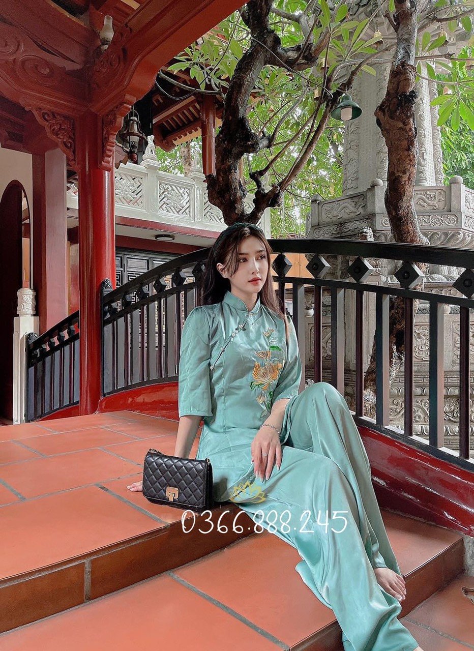 Đồ Lam Đi Chùa Thiết Kế Cao Cấp Chất Vải Lụa L14
