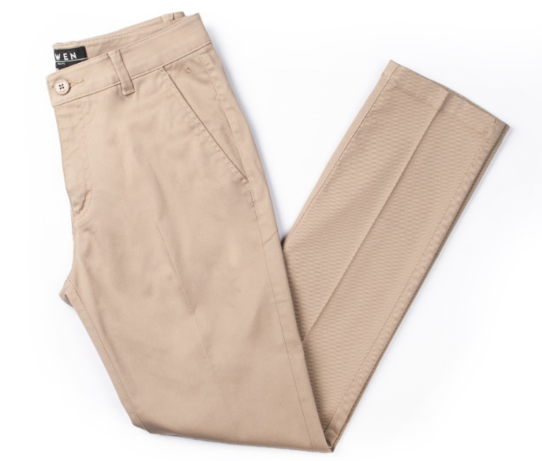 Quần kaki owen màu be dáng slim fit QK91225