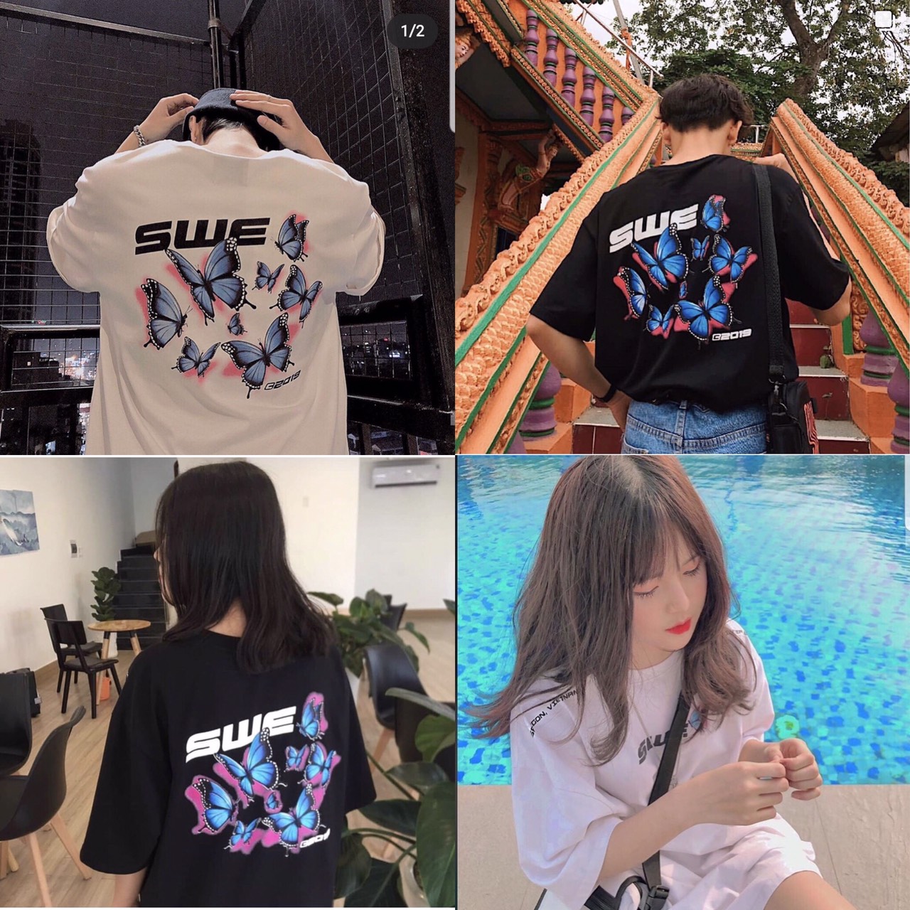 [HCM]Áo Thun Nam Form Rộng Hàn Quốc Màu Đen In SWE ĐÀN BƯỚM Phong Cách Thiết Kế Thời Trang Kiểu Dáng Năng Động Trẻ Trung MS569