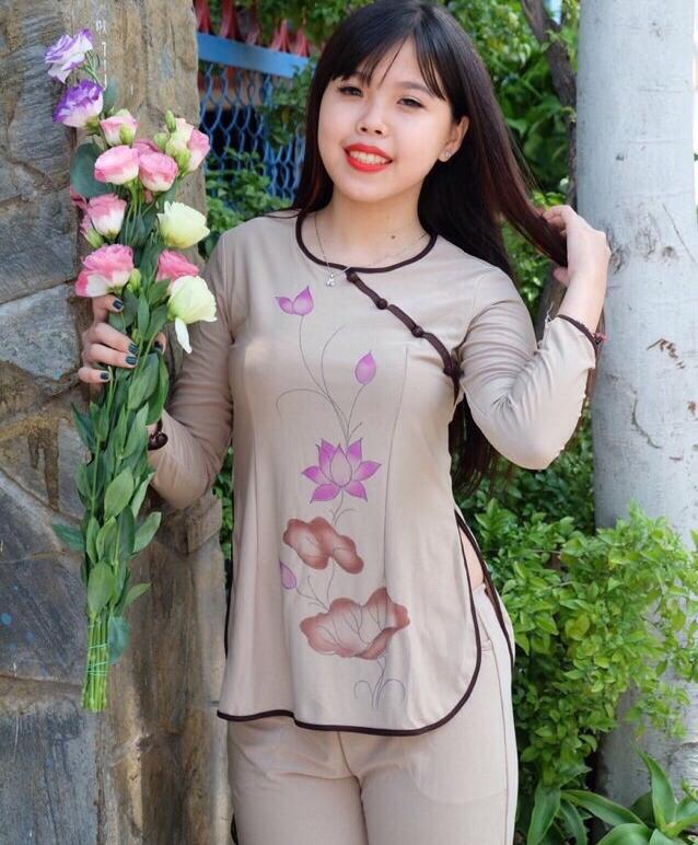[HCM]Đồ lam đi chùa - Mẫu thun viền tròn