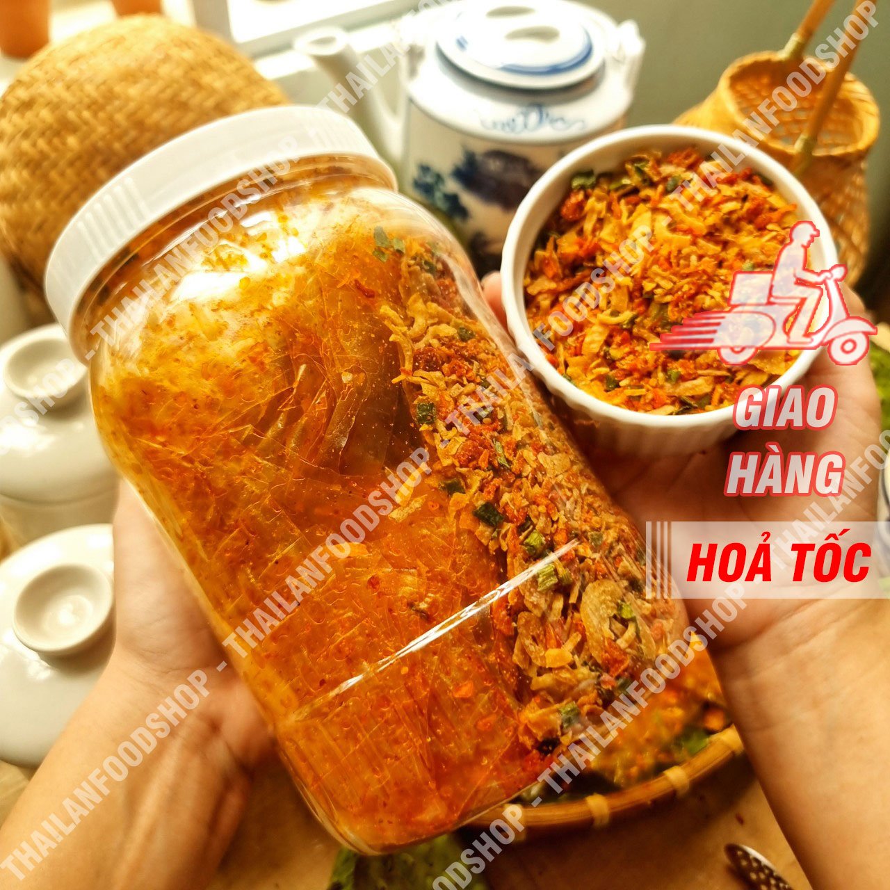 Bánh Tráng Sate Muối Tôm Hành Phi Hộp 340gr - 360gr