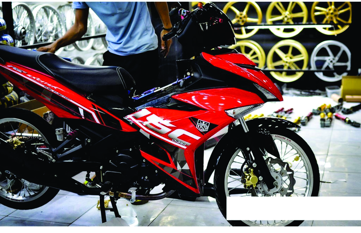 Tem trùm exciter 150 đỏ đen,team decal ex150 y15zr rc