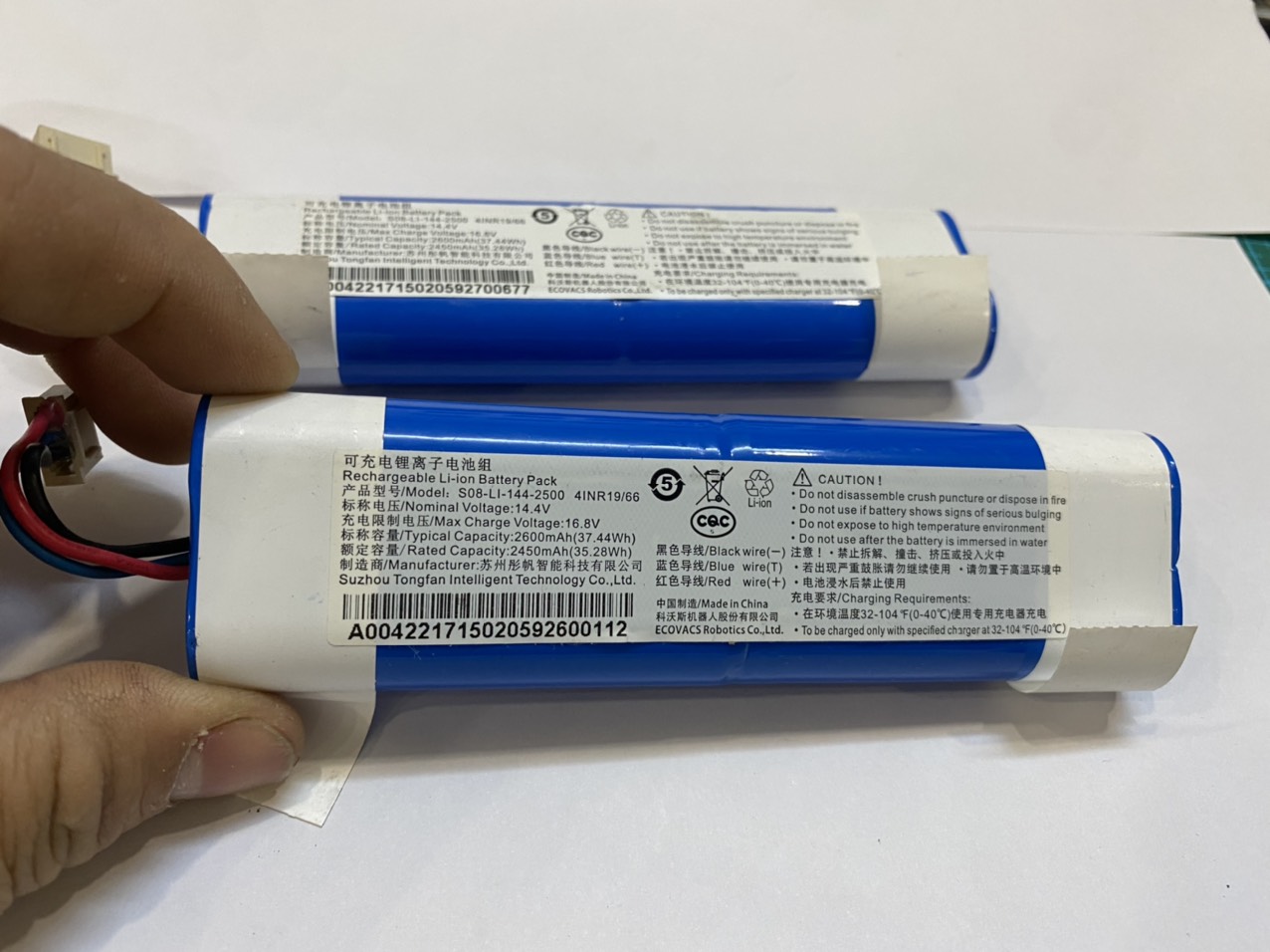 Pin robot hút bụi ecovacs dj35, dj36, dj65, dv66, n5 power, n5 hero. pin chính hãng, 3 dây 2500 mah 2600mah, 3200mah