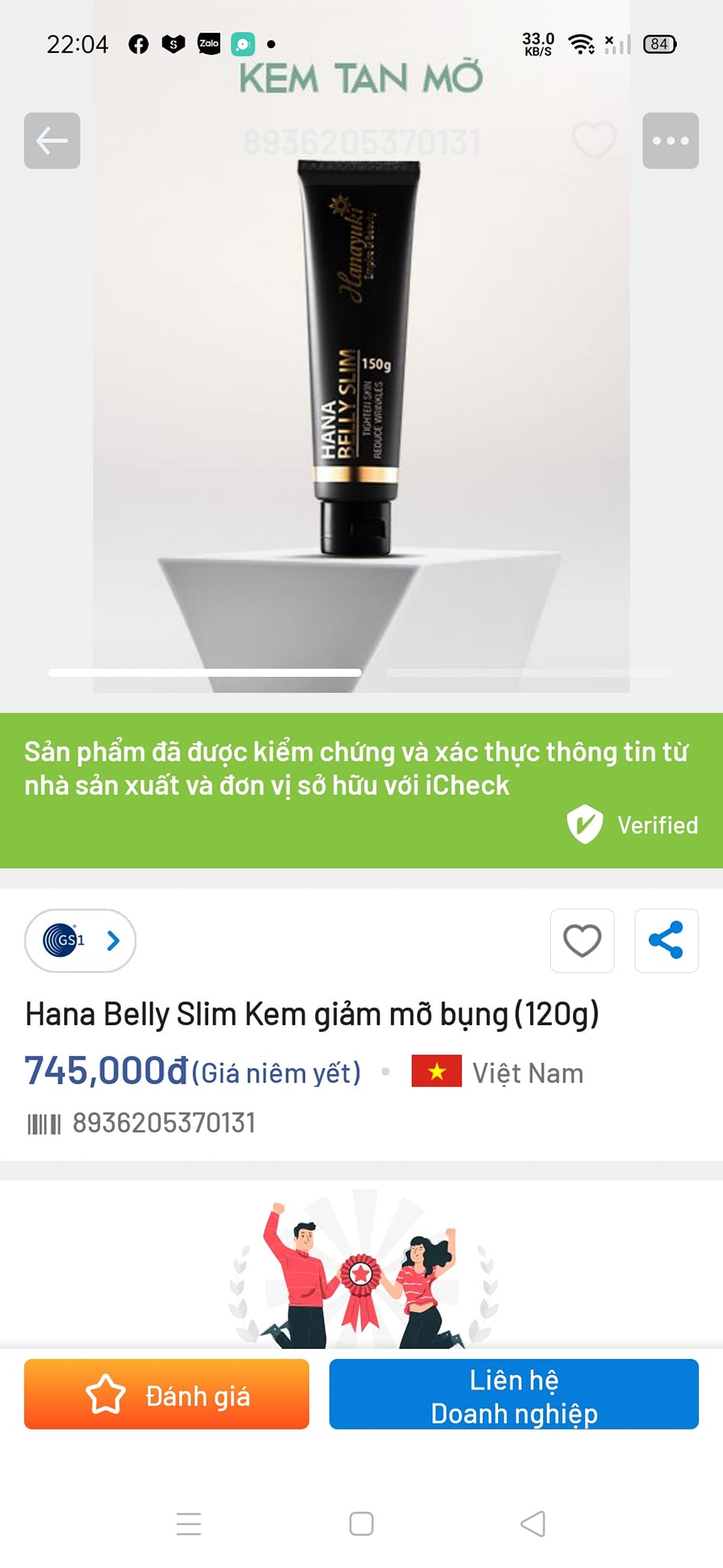 [TẶNG QUÀ + GIẢM VOUCHER 8%] [CHÍNH HÃNG HANAYUKI,Date 2025] KEM TAN MỠ HANAYUKI HANA BELLY SLIM