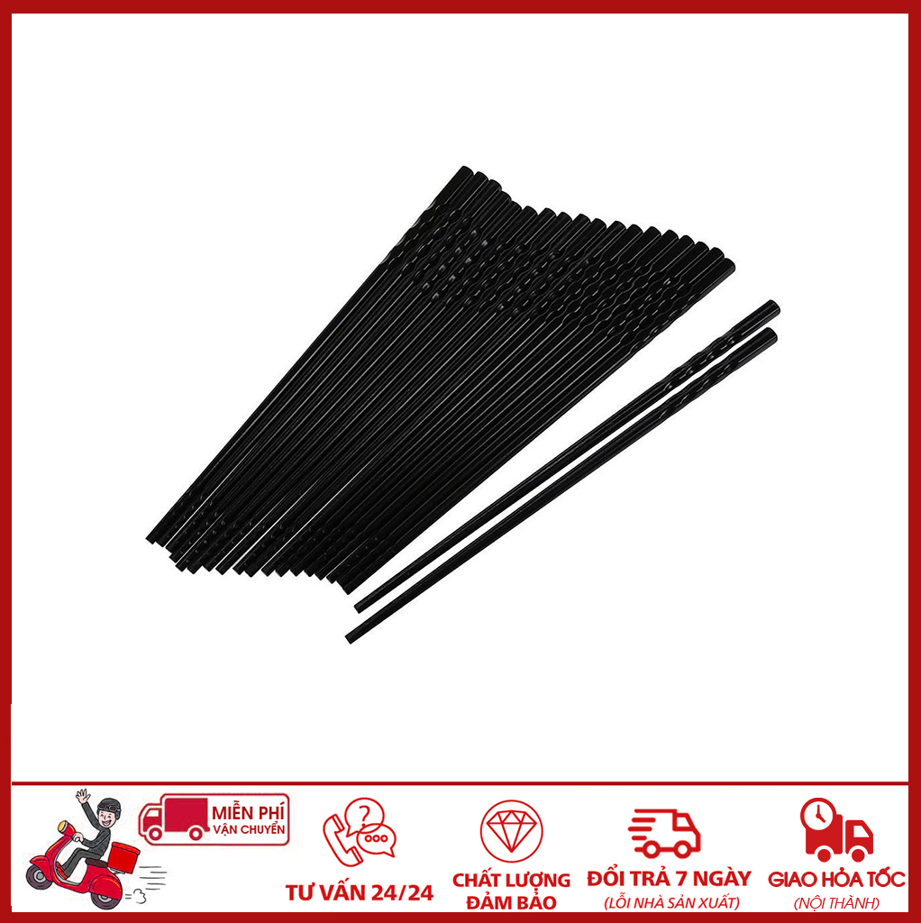 ⛔giadunghoalong⛔ hộp 10 đôi đũa đen kháng khuẩn