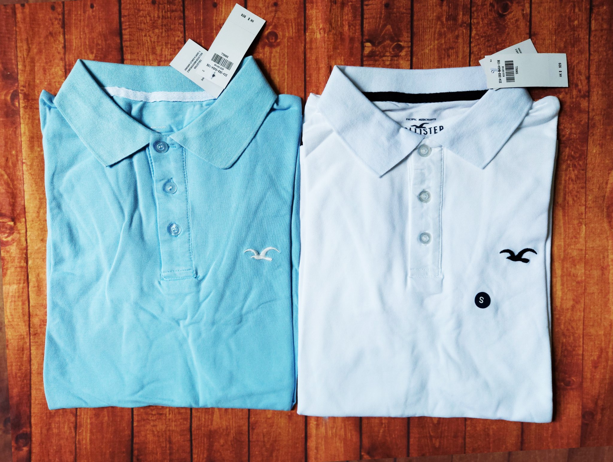 Áo thun polo Hollister icon White & Blue Sky New