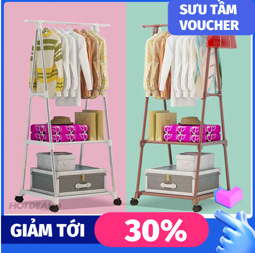 Kệ treo quần áo chữ A có bánh xe