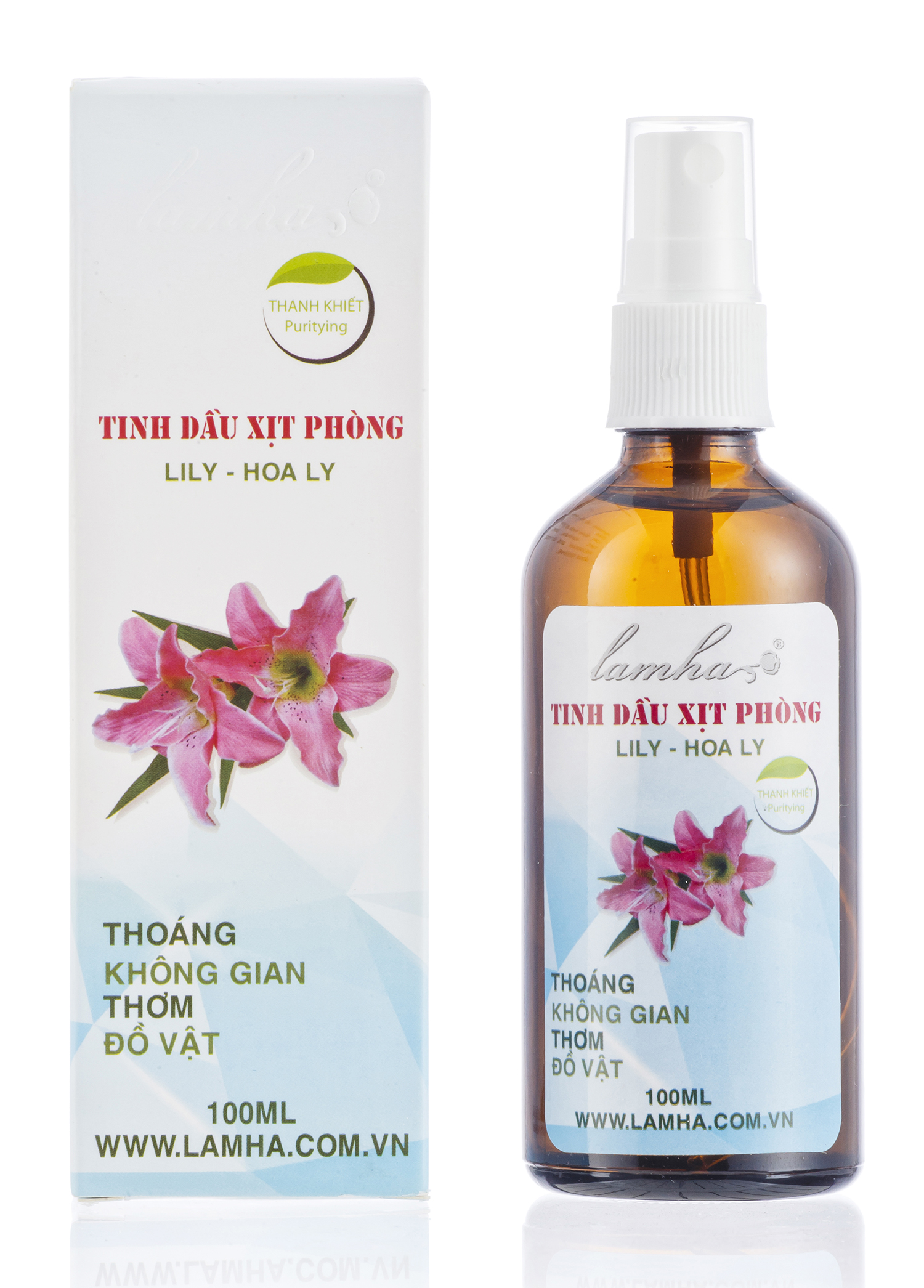 Xịt phòng tinh dầu Hoa Ly 100ml Lam Hà