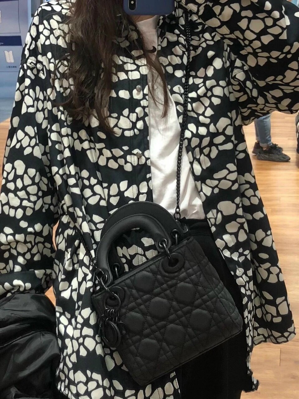 Túi xách nữ 3 Ô Khóa Đen sz 18