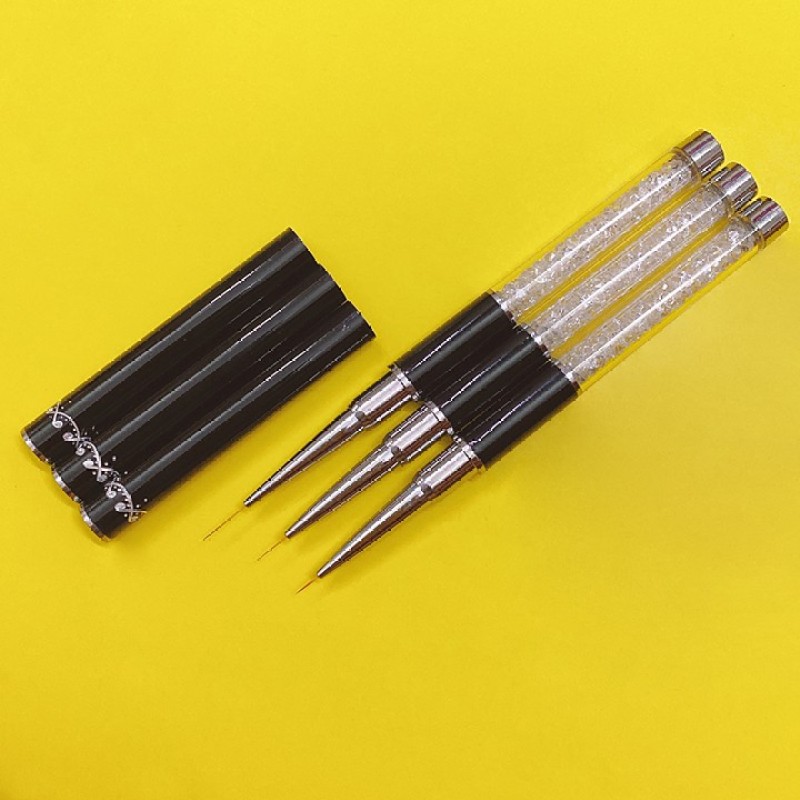 Cọ nét cán đá cao cấp 3 sizes (6mm 9mm 12mm) - Cọ vẽ nail chuyên dụng (lẻ chiếc) giá rẻ