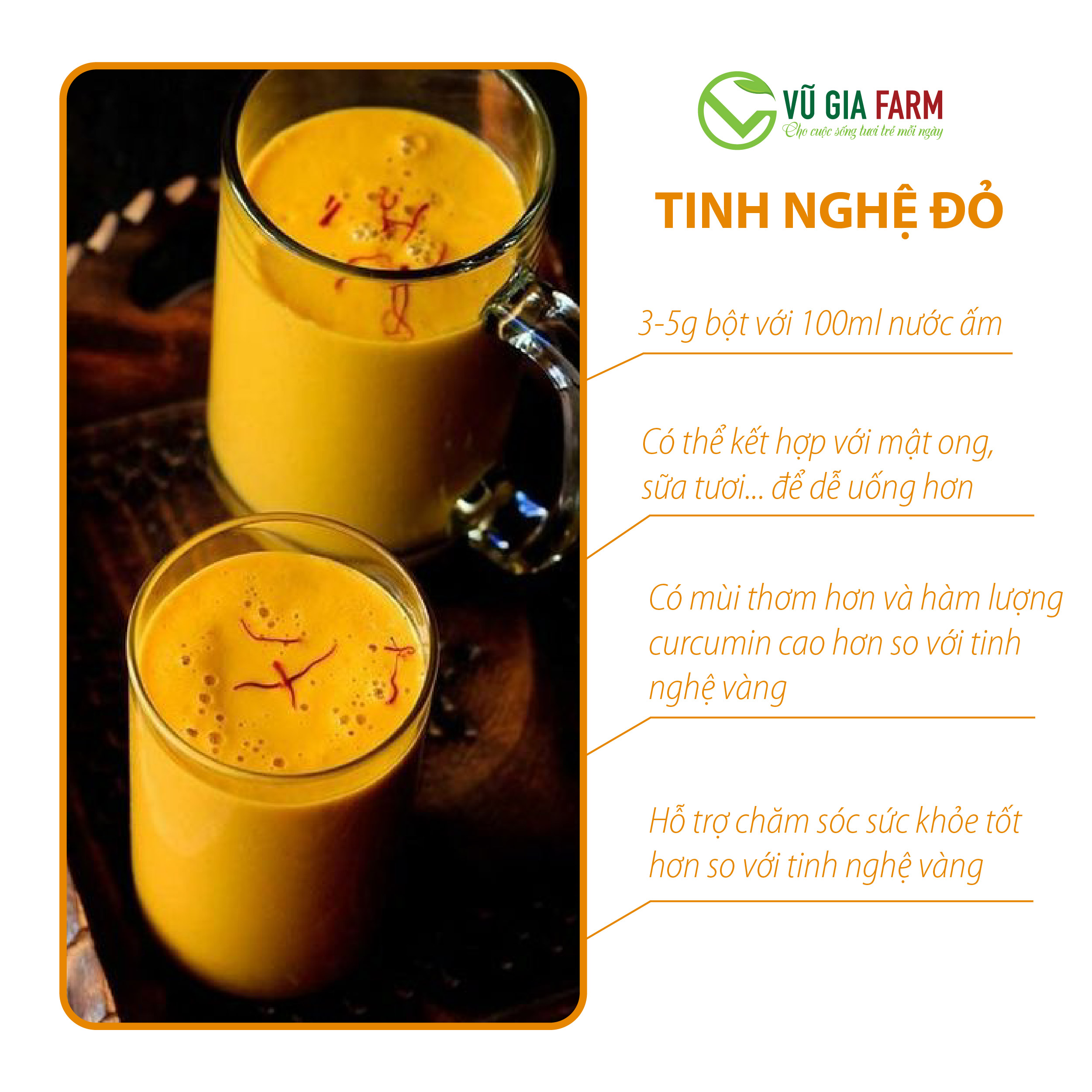 Tinh Nghệ Đỏ Nguyên Chất Vũ Gia (100g/hũ)