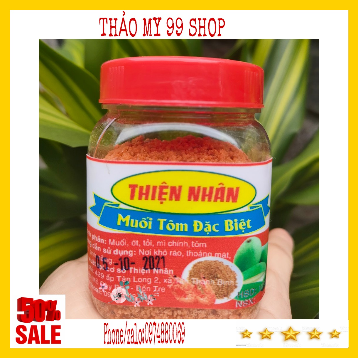 (FREESHIP) HỦ 200GR Muối Tôm Thiện Nhân- CHỢ BẾN TRE