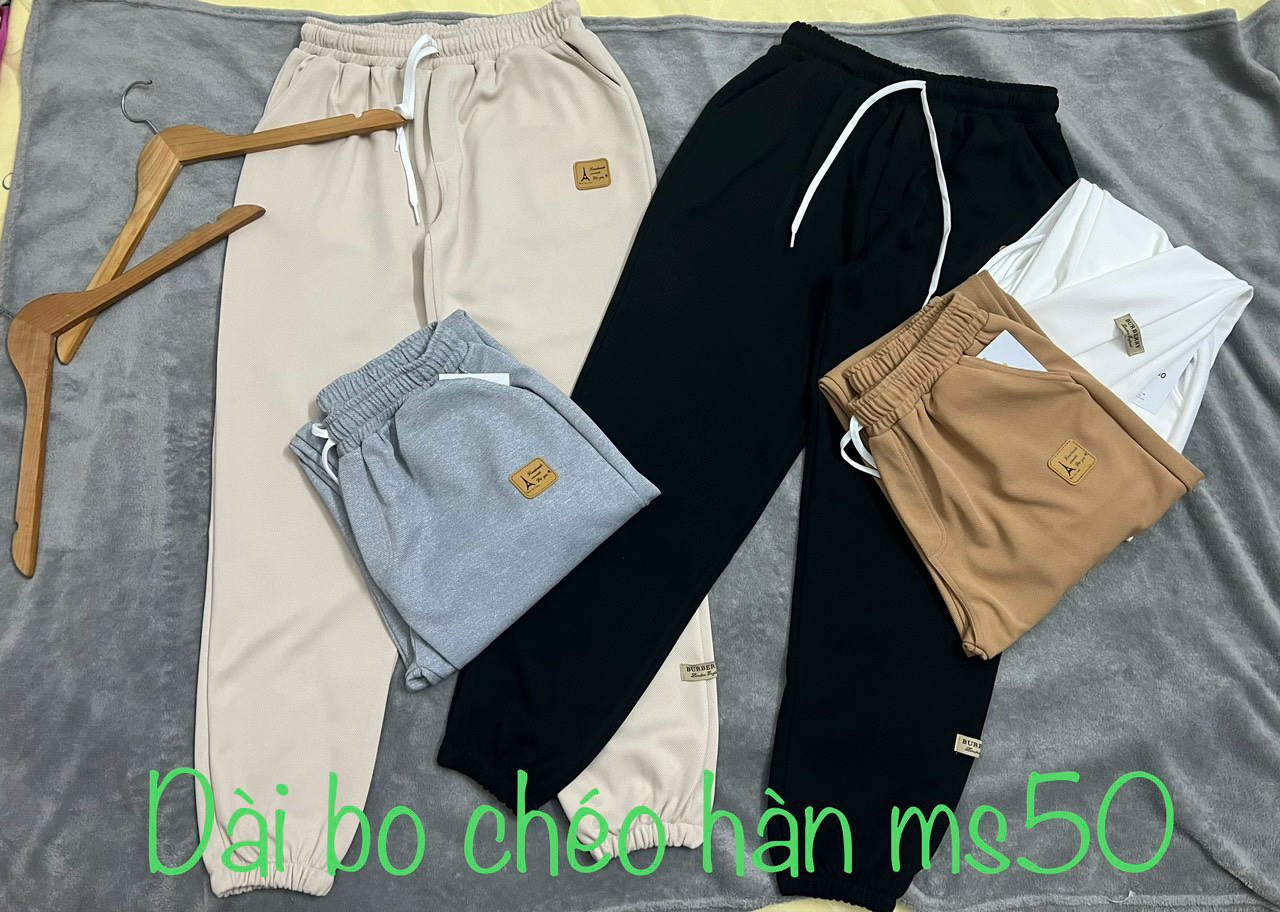 Quần ống dài bo chun gấu