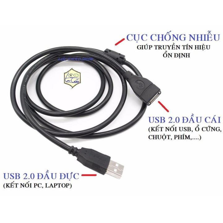 CÁP USB NỐI DÀI 1.5M (1 đầu đực 1 đầu cái)
