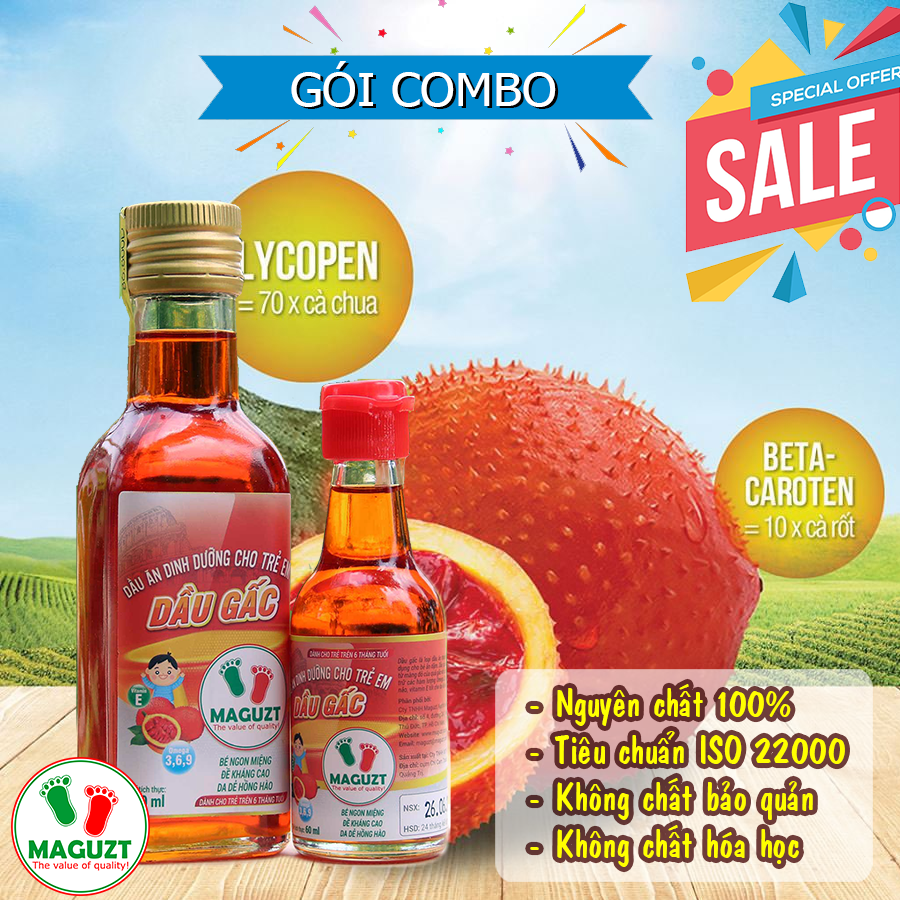 Combo 2 Dầu Gấc Cho Bé Ăn Dặm Maguzt