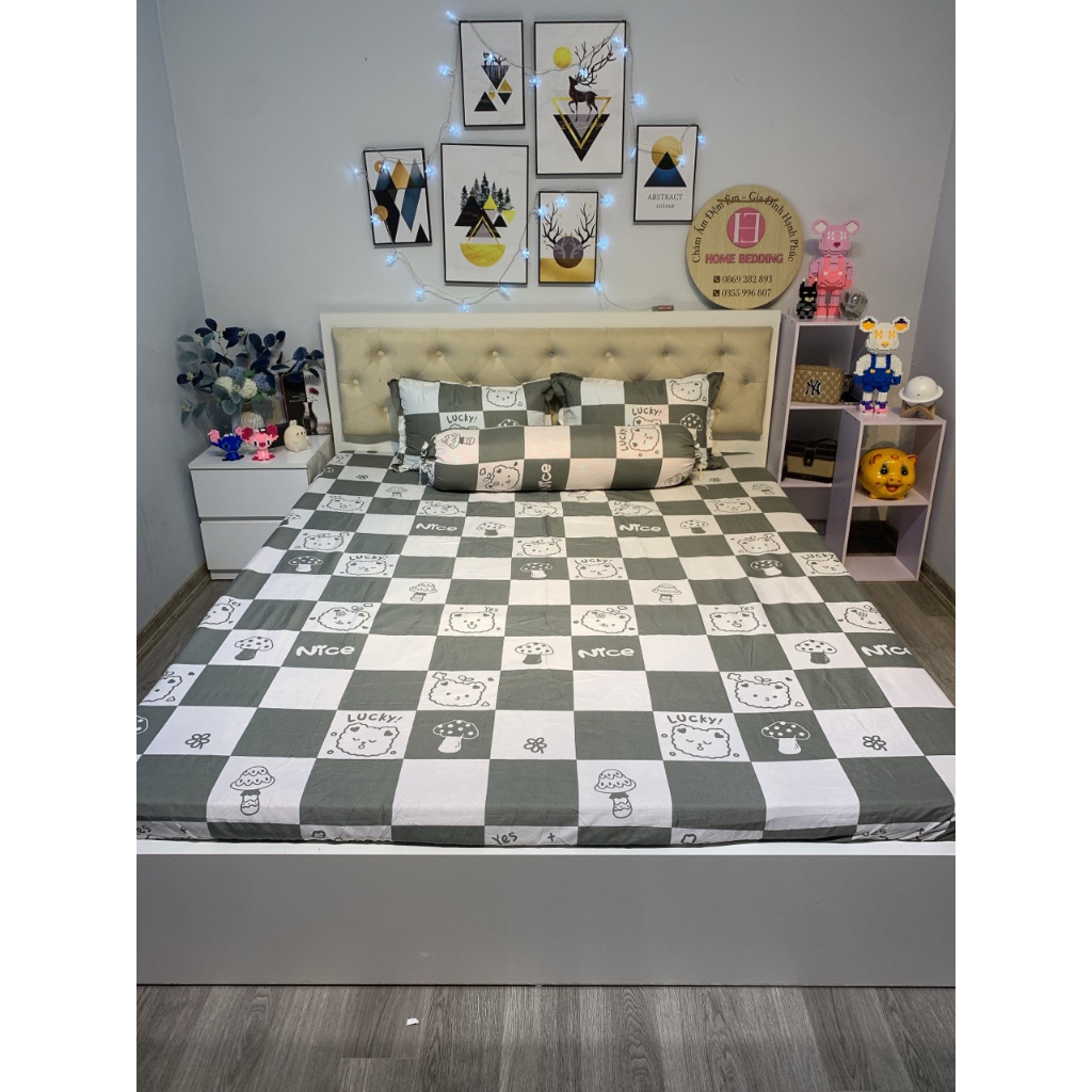 Bộ ga gối 3 món poly cotton hàng loại 1