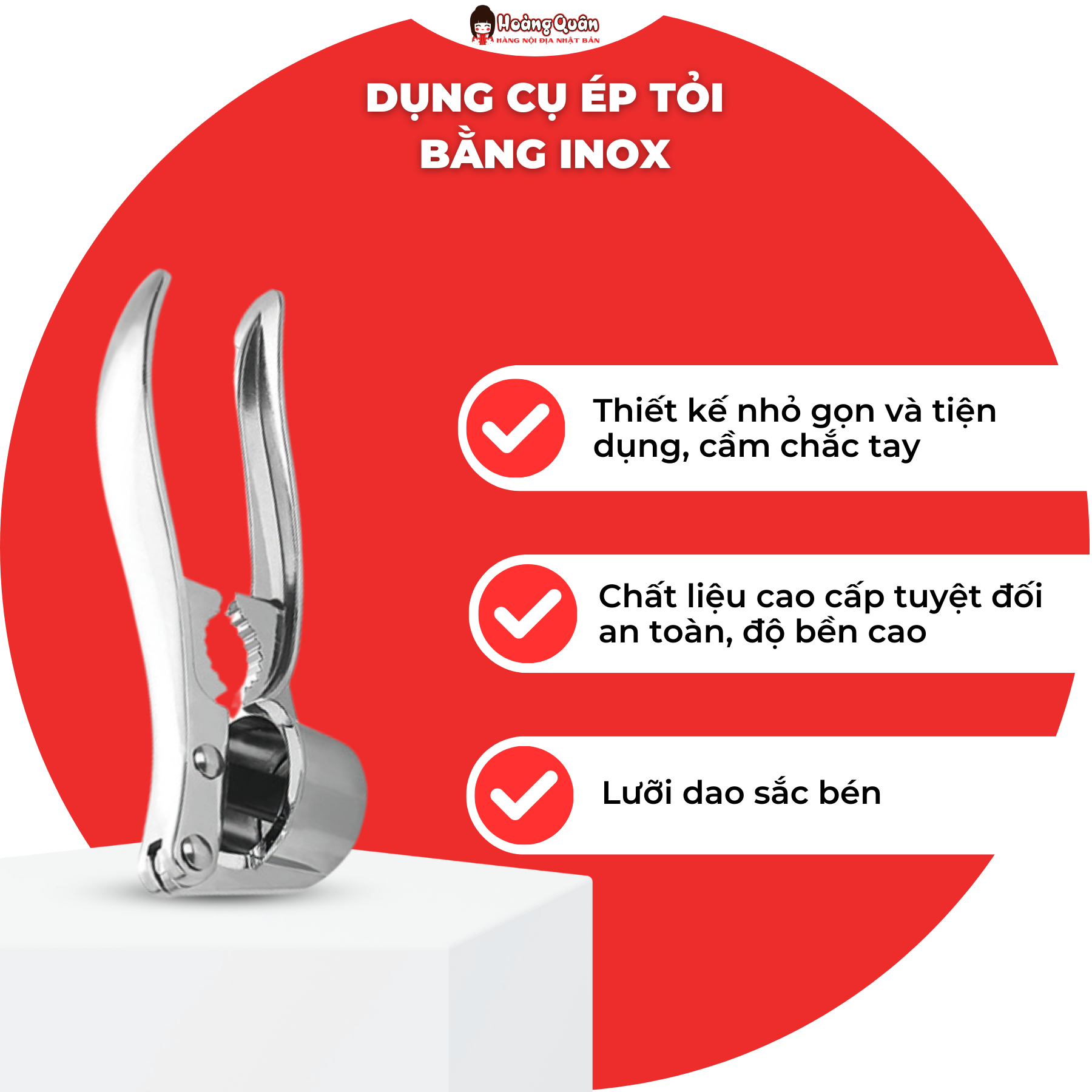 Dụng Cụ Ép Tỏi Bằng Inox Cao Cấp Nhật Bản