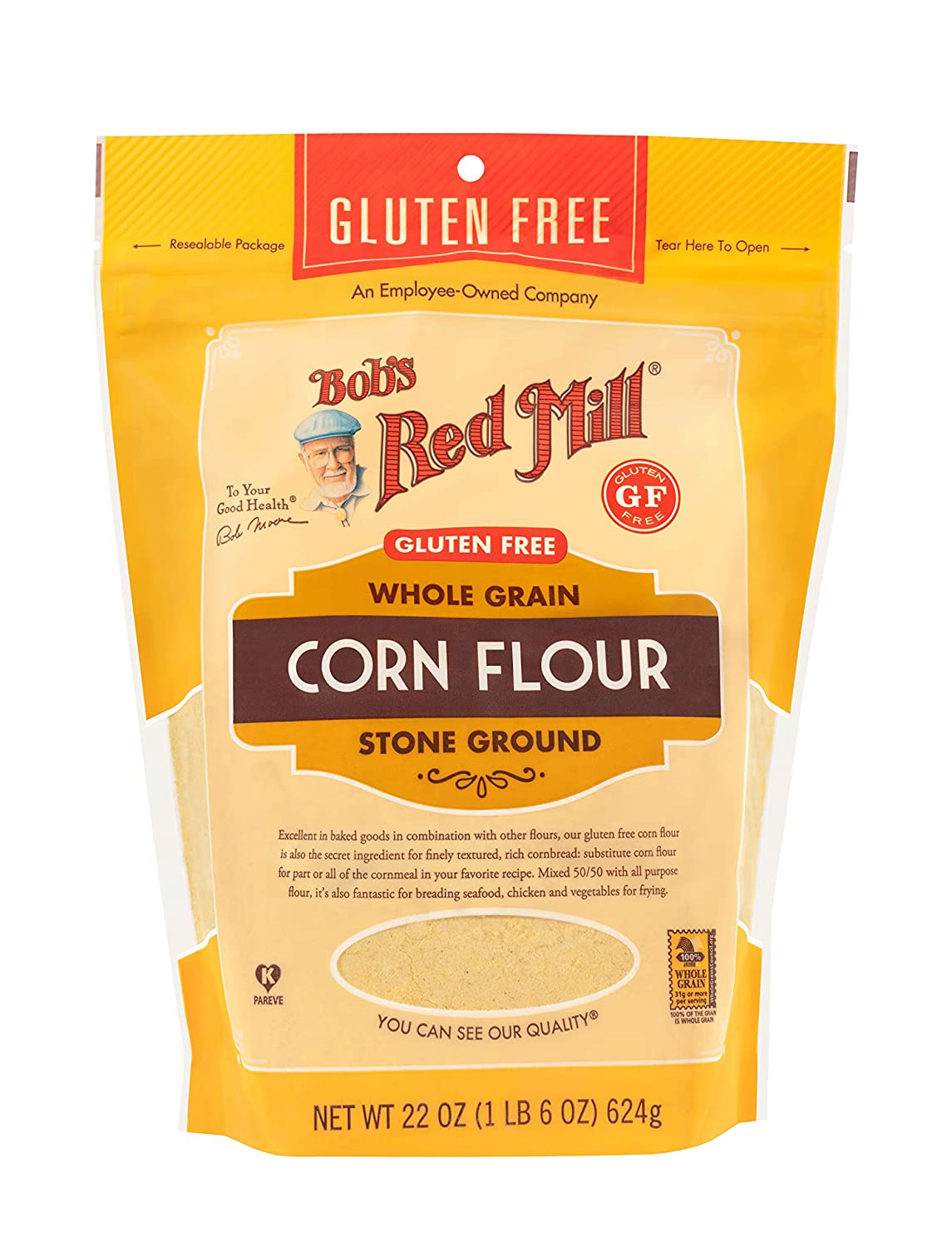 Bob's Red Mill whole grain corn flour 624g