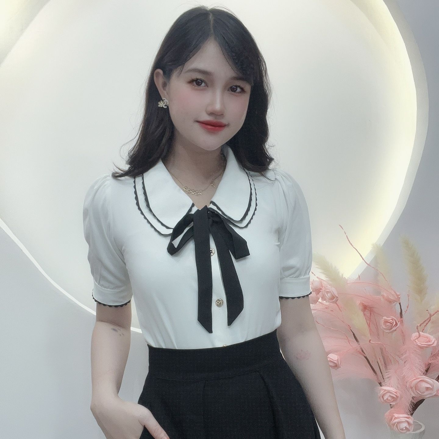 ÁO CÔNG SỞ TAY NGẮN NỮ TÍNH