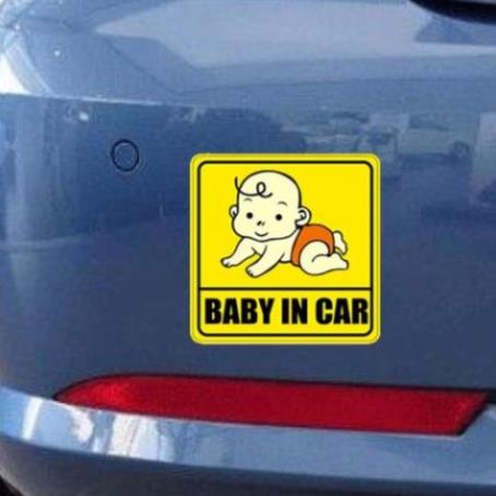 Tem/Miếng dán phản quang xe ô tô Baby In Car