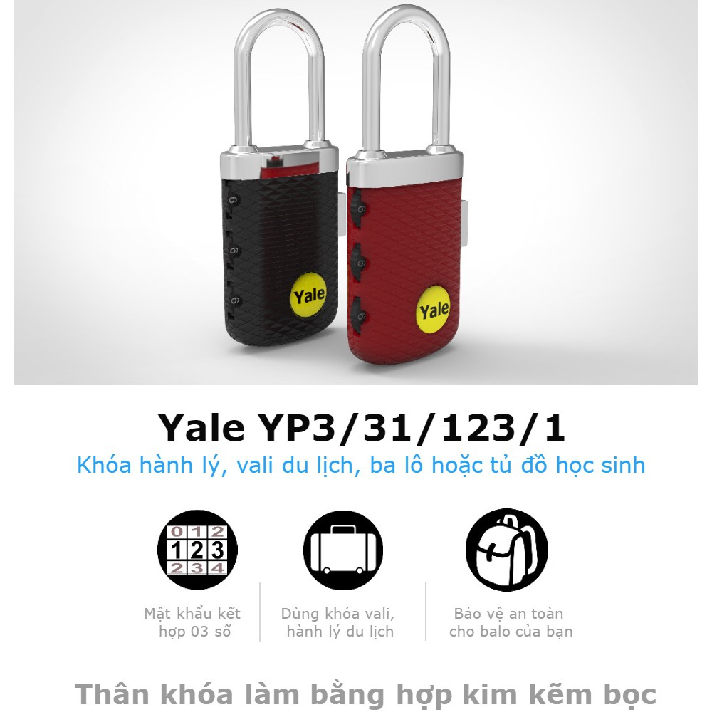Khóa vali du lịch Yale YP3/32/123/1