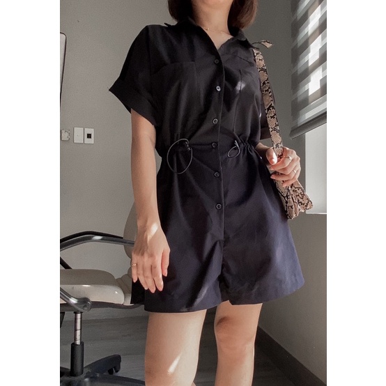 Lemme-Jumpsuit Dáng Sơ Mi- Có Dây Rút Eo