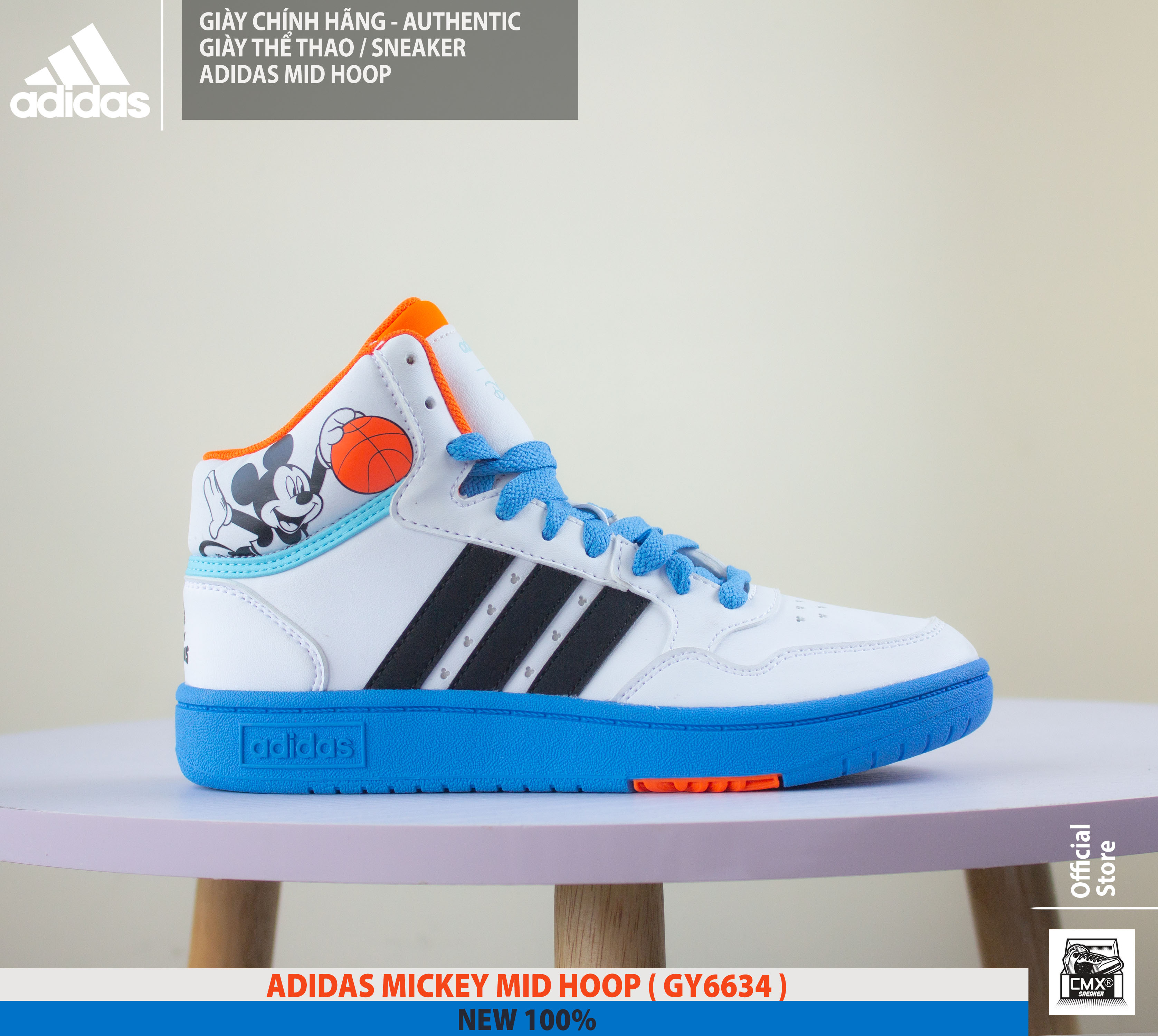 😘 [ HÀNG CHÍNH HÃNG CÓ SẴN ] Giày Adidas MICKEY Mid Hoop ( GY6634 ) - AUTHENTIC 100%