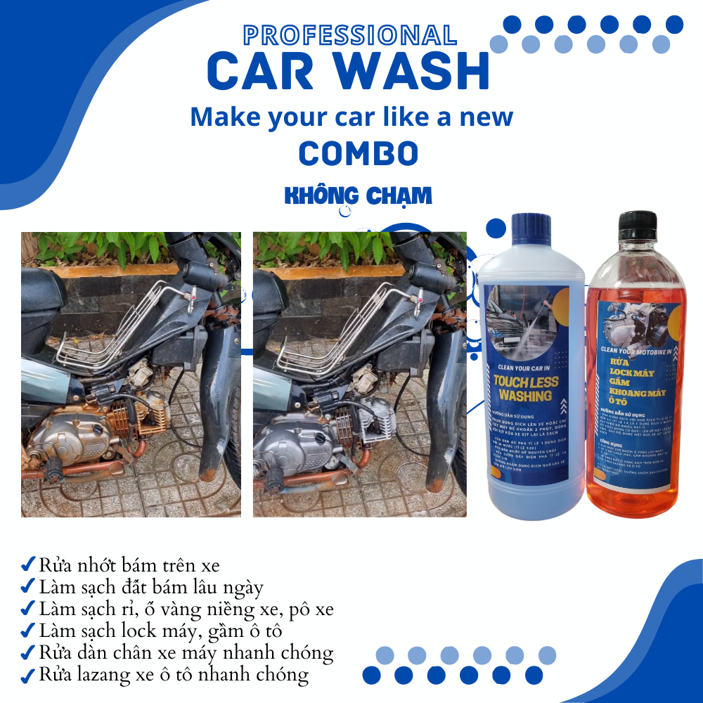 Combo dung dịch rửa xe cũ thành xe mới