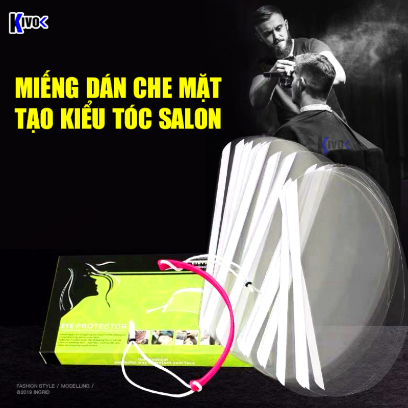 Miếng Dán Trán Đa Năng Che Mặt Có Dây Đeo Cắt Tóc / Cắt Mái, Nhuộm Tóc, Xịt Phun Tóc, Trang Điểm, Làm Hóa Chất - Bảo Vệ Mặt Tạo Kiểu Tóc - Nhựa Mica Trong Suốt Dành Cho Salon Cắt Tóc Barber - Kivo