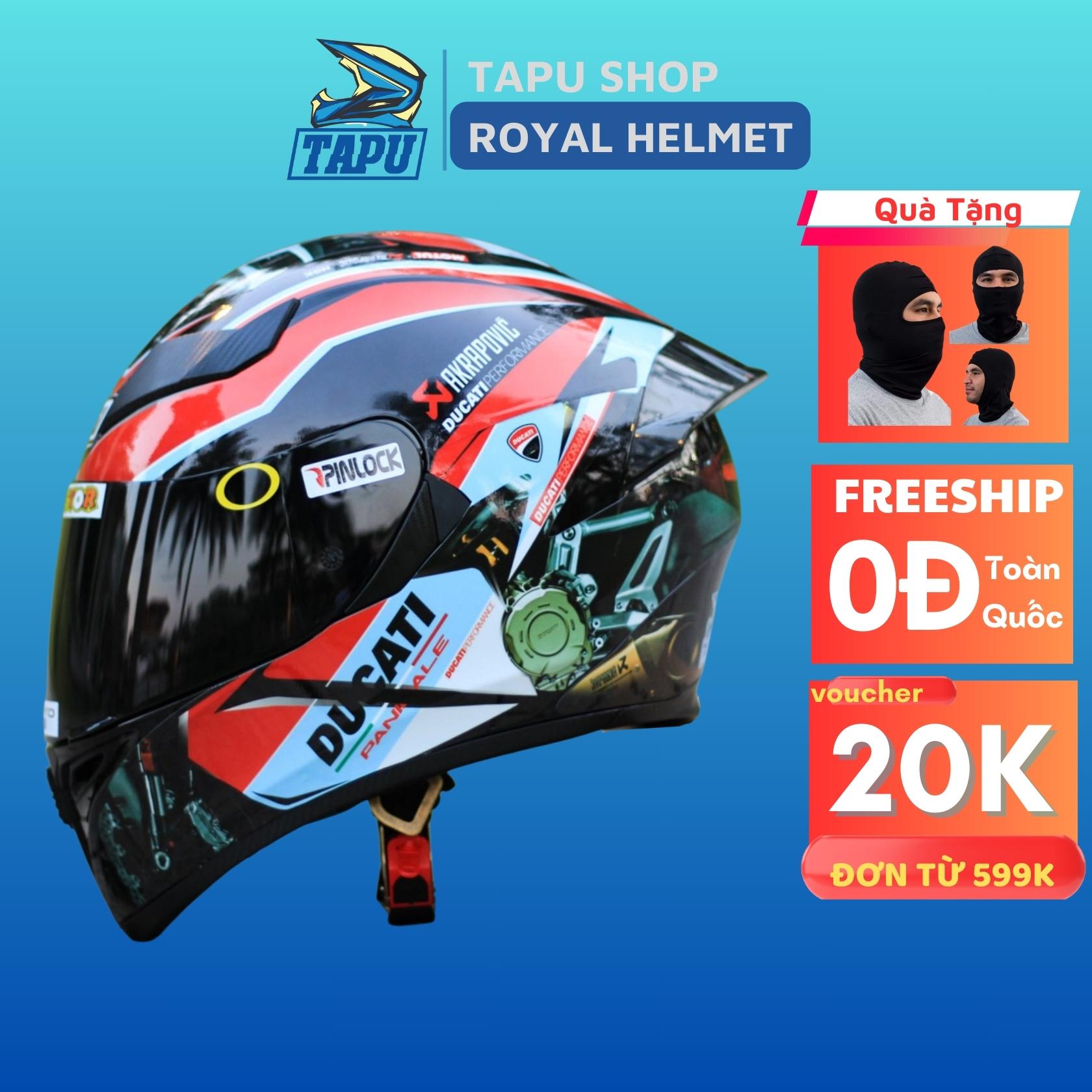 [HCM]Nón Fullface ROYAL M138B 1 Kính Lên Tem Ducati