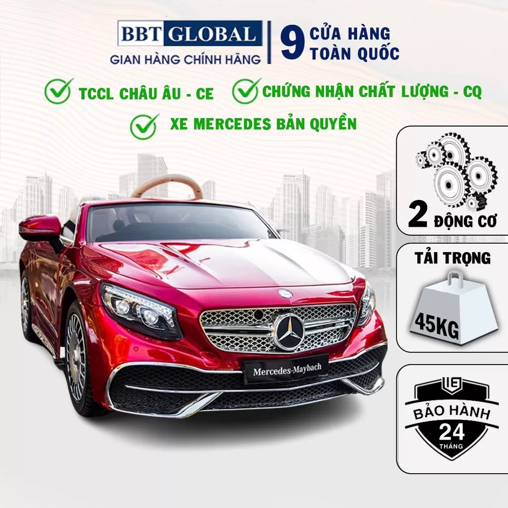 [FREESHIP HN, HCM + BH 2 năm] - Xe ô tô điện trẻ em bản quyền cao cấp Mercedes MAYBACH S650 - Tặng quạt tích điện