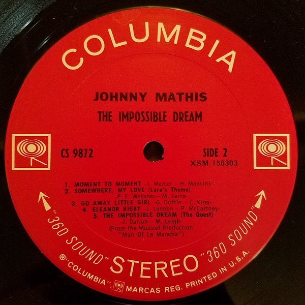 Đĩa Than Vinyl - Johnny Mathis – The Impossible Dream