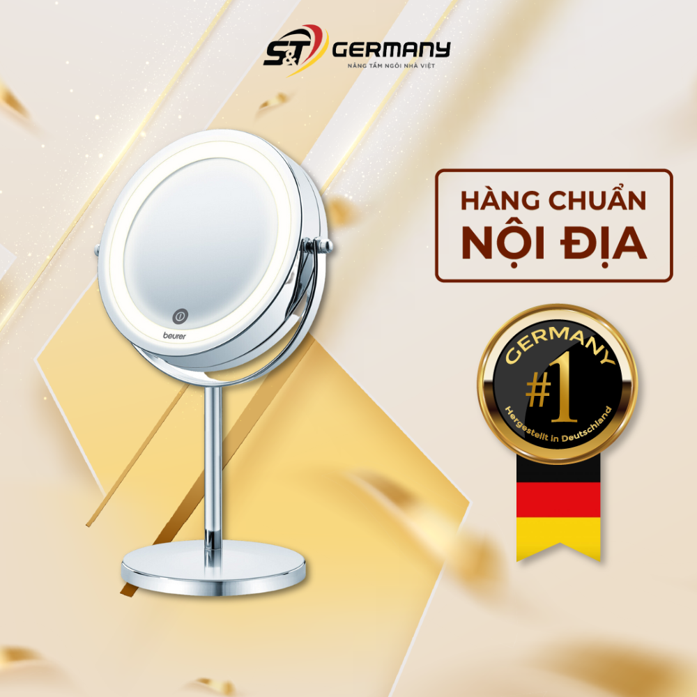 Gương trang điểm beurer bs55 nội địa đức, gương trang điểm để bàn có đèn led xoay 360 độ germanysnt 430024