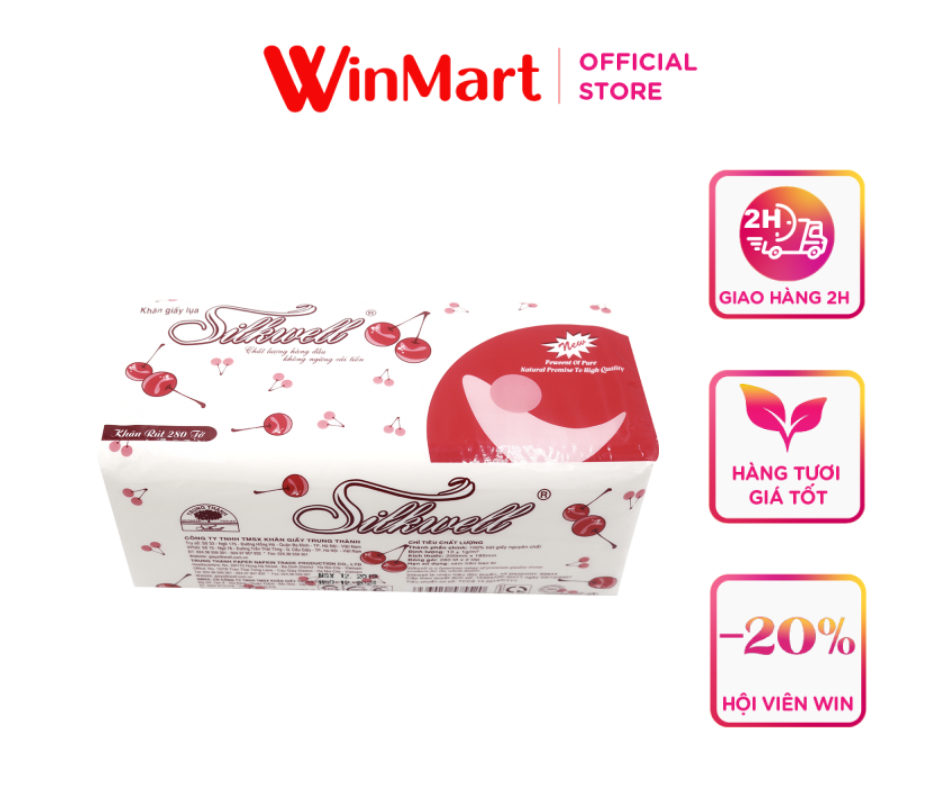 [Siêu thị WinMart] - Khăn giấy rút 2 lớp Silkwell 280 tờ