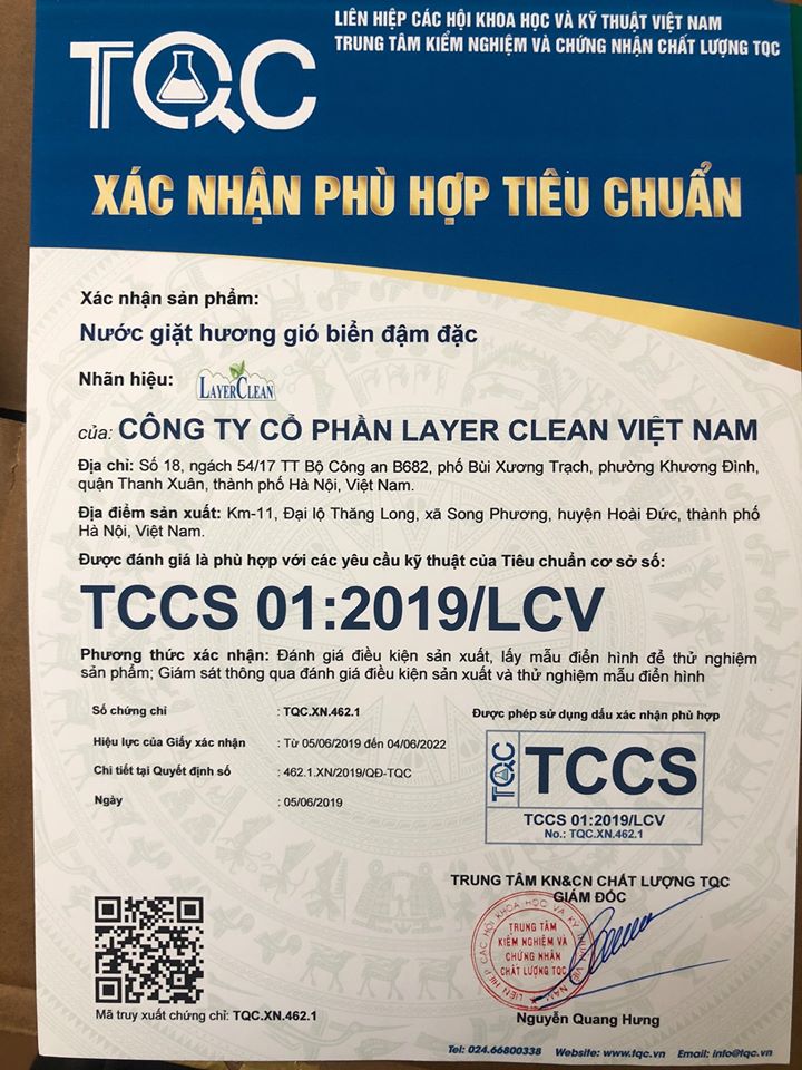 Nước giặt hữu cơ hương Gió biển Layer Clean 5L